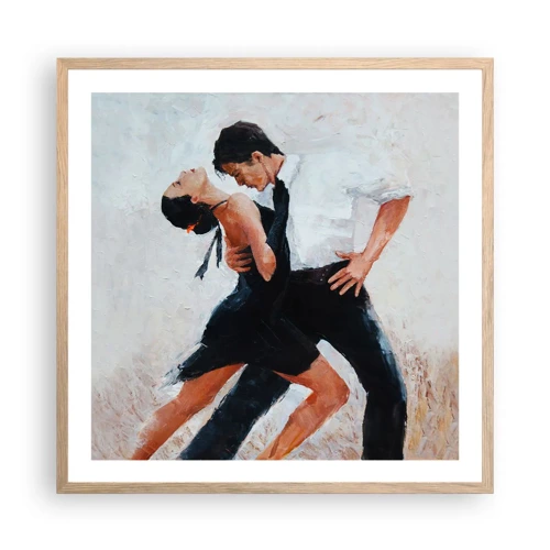 Poster in einem Rahmen aus heller Eiche - Tango meiner Träume und Träume - 60x60 cm