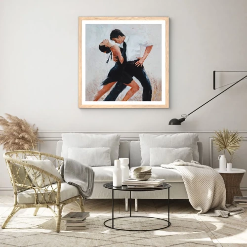 Poster in einem Rahmen aus heller Eiche - Tango meiner Träume und Träume - 60x60 cm