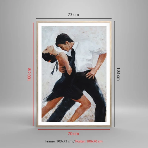 Poster in einem Rahmen aus heller Eiche - Tango meiner Träume und Träume - 70x100 cm