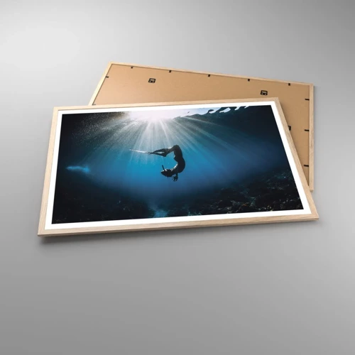 Poster in einem Rahmen aus heller Eiche - Tanz unter Wasser - 91x61 cm
