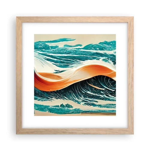 Poster in einem Rahmen aus heller Eiche - Traum eines Surfers - 30x30 cm
