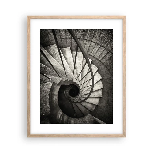 Poster in einem Rahmen aus heller Eiche - Treppe hoch, Treppe runter - 40x50 cm