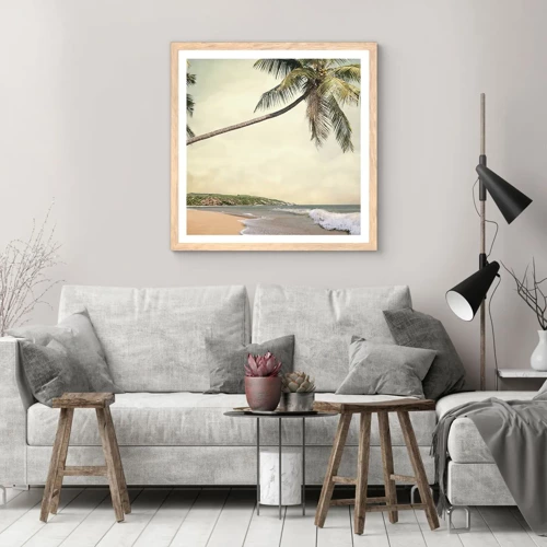 Poster in einem Rahmen aus heller Eiche - Tropischer Traum - 30x30 cm