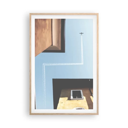 Poster in einem Rahmen aus heller Eiche - Über dem Stadtlabyrinth - 61x91 cm
