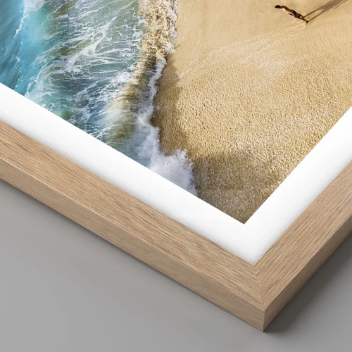 Poster in einem Rahmen aus heller Eiche - Und dann die Sonne, der Strand… - 50x70 cm