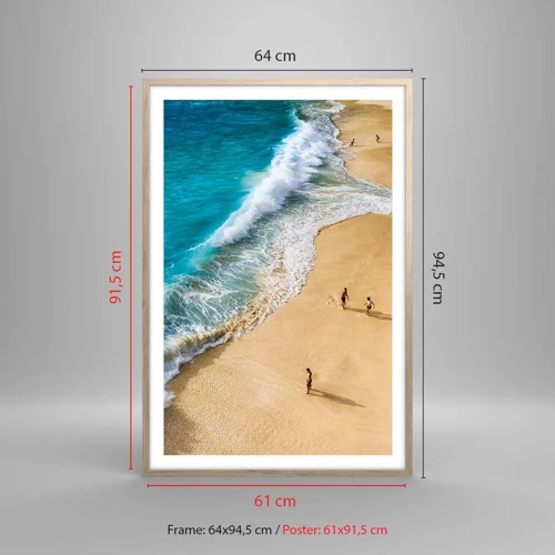 Poster in einem Rahmen aus heller Eiche - Und dann die Sonne, der Strand… - 61x91 cm