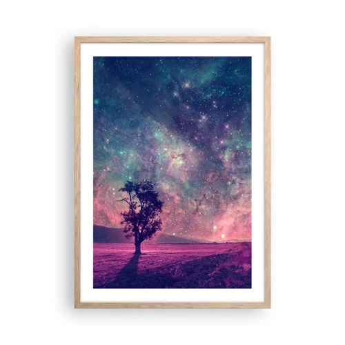 Poster in einem Rahmen aus heller Eiche - Unter dem magischen Himmel - 50x70 cm