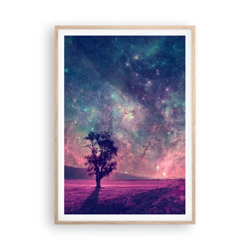Poster in einem Rahmen aus heller Eiche - Unter dem magischen Himmel - 70x100 cm