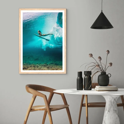 Poster in einem Rahmen aus heller Eiche - Unterwasserwelt - 30x40 cm