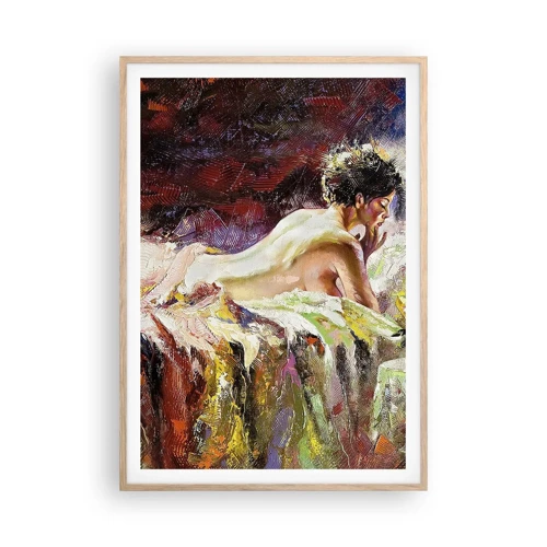 Poster in einem Rahmen aus heller Eiche - Venus in Gedanken - 70x100 cm