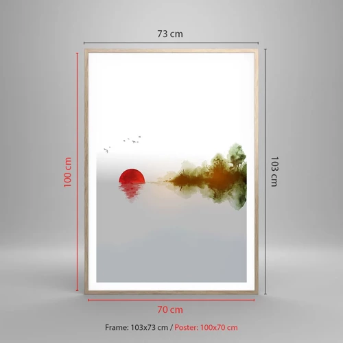 Poster in einem Rahmen aus heller Eiche - Versprechen der Ruhe - 70x100 cm