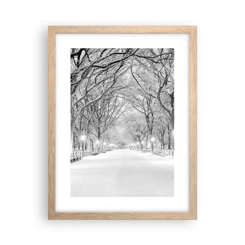 Poster in einem Rahmen aus heller Eiche - Vier Jahreszeiten - Winter - 30x40 cm