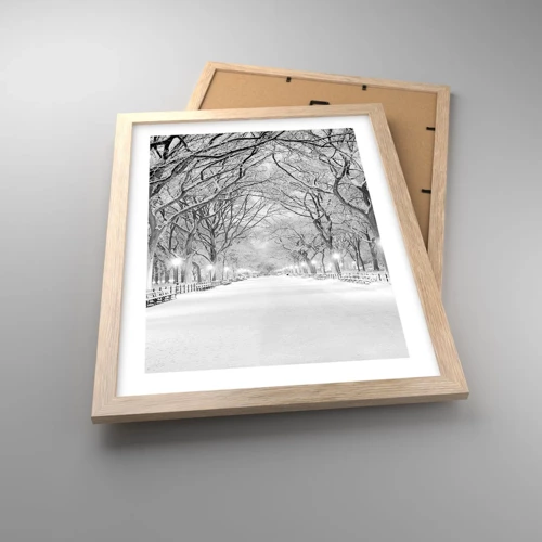 Poster in einem Rahmen aus heller Eiche - Vier Jahreszeiten - Winter - 30x40 cm