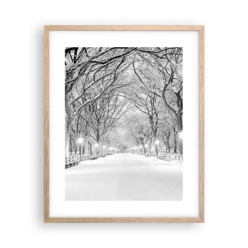 Poster in einem Rahmen aus heller Eiche - Vier Jahreszeiten - Winter - 40x50 cm