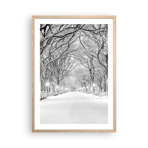 Poster in einem Rahmen aus heller Eiche - Vier Jahreszeiten - Winter - 50x70 cm