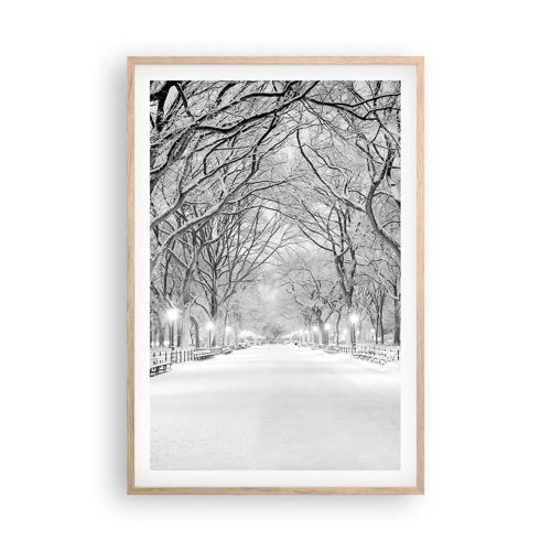 Poster in einem Rahmen aus heller Eiche - Vier Jahreszeiten - Winter - 61x91 cm