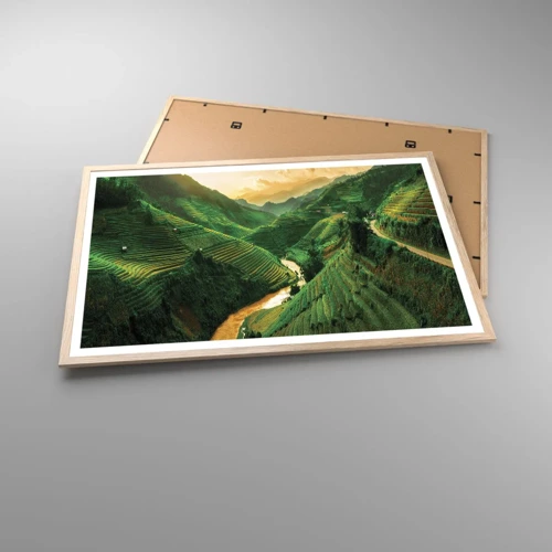 Poster in einem Rahmen aus heller Eiche - Vietnamesisches Tal - 91x61 cm