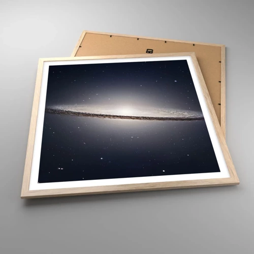 Poster in einem Rahmen aus heller Eiche - Vor langer Zeit in einer weit entfernten Galaxie ... - 60x60 cm