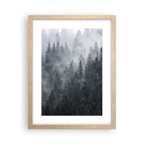 Poster in einem Rahmen aus heller Eiche - Walddämmerung - 30x40 cm