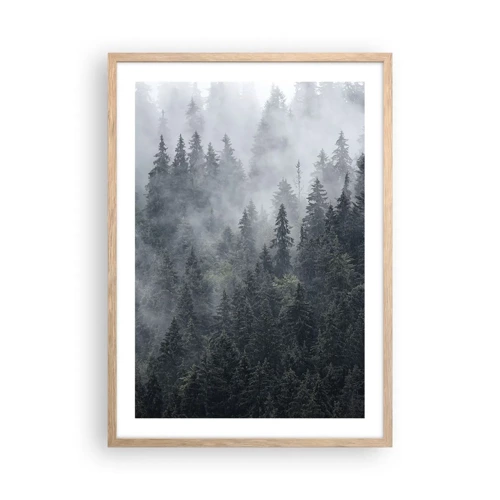 Poster in einem Rahmen aus heller Eiche - Walddämmerung - 50x70 cm