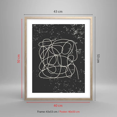 Poster in einem Rahmen aus heller Eiche - Wandernde, umherschweifende Gedanken - 40x50 cm