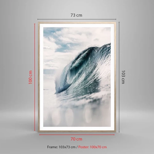 Poster in einem Rahmen aus heller Eiche - Wasserspitze - 70x100 cm
