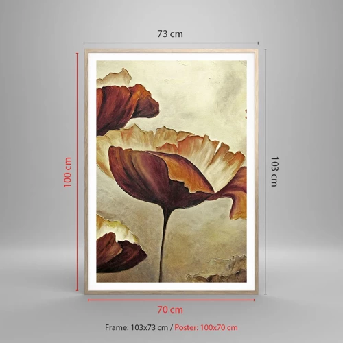 Poster in einem Rahmen aus heller Eiche - Weideland - 70x100 cm