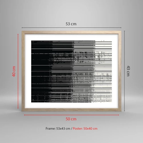 Poster in einem Rahmen aus heller Eiche - Wellen und Vibrationen - 50x40 cm