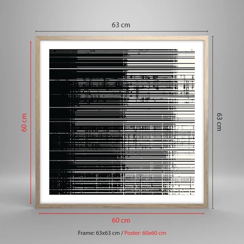 Poster in einem Rahmen aus heller Eiche - Wellen und Vibrationen - 60x60 cm