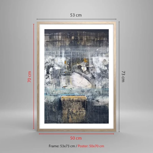 Poster in einem Rahmen aus heller Eiche - Wie auf Eis, wie nach Dezember - 50x70 cm