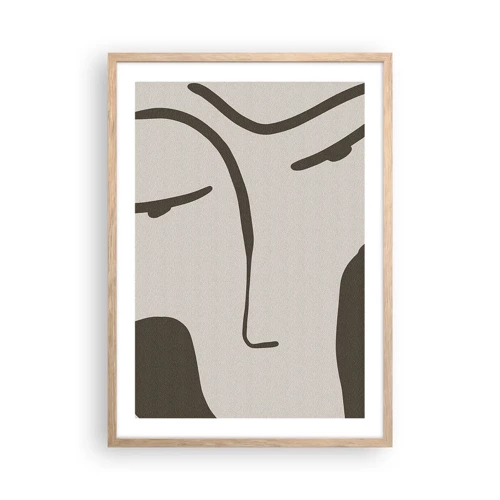 Poster in einem Rahmen aus heller Eiche - Wie ein Modigliani-Gemälde - 50x70 cm
