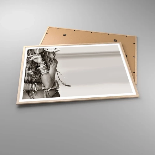 Poster in einem Rahmen aus heller Eiche - Wieso ein Mädchen - 100x70 cm