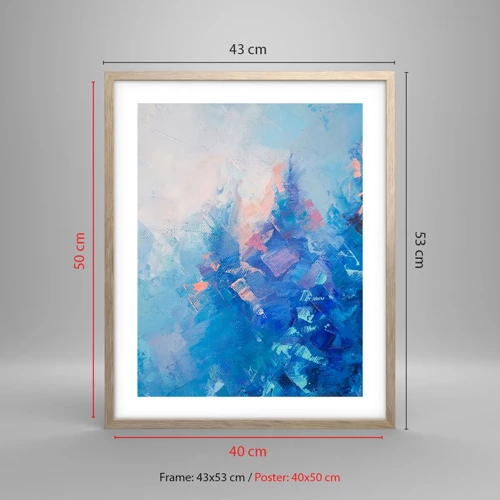 Poster in einem Rahmen aus heller Eiche - Winter-Abstraktion - 40x50 cm