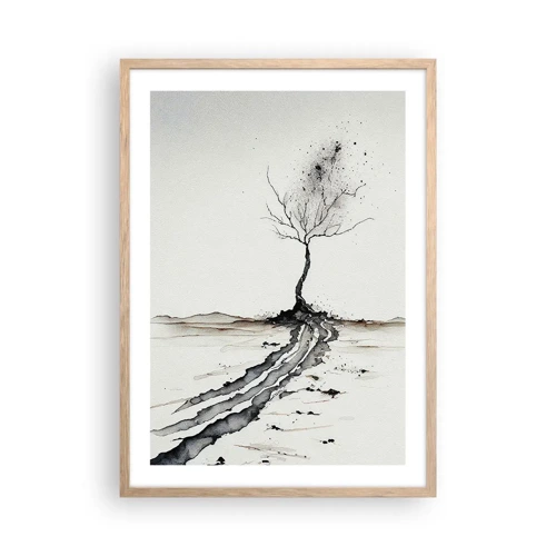 Poster in einem Rahmen aus heller Eiche - Wintermelancholie - 50x70 cm