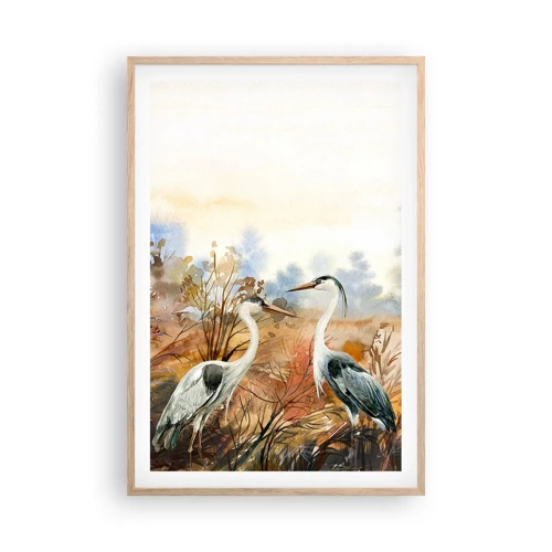 Poster in einem Rahmen aus heller Eiche - Wohin im Herbst? - 61x91 cm