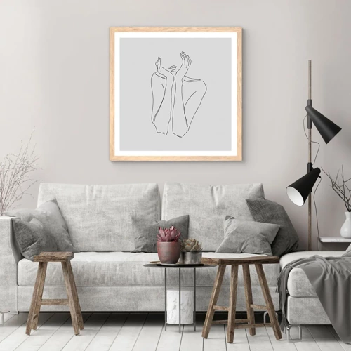 Poster in einem Rahmen aus heller Eiche - Wovon Mädchen träumen - 30x30 cm