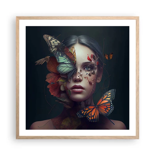 Poster in einem Rahmen aus heller Eiche - Wunderbare Metamorphose - 60x60 cm