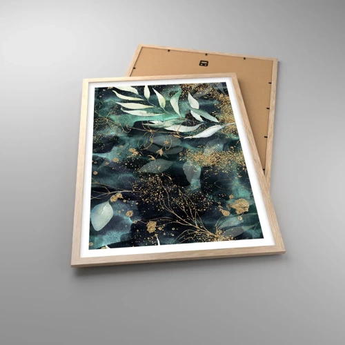 Poster in einem Rahmen aus heller Eiche - Zaubergarten - 50x70 cm