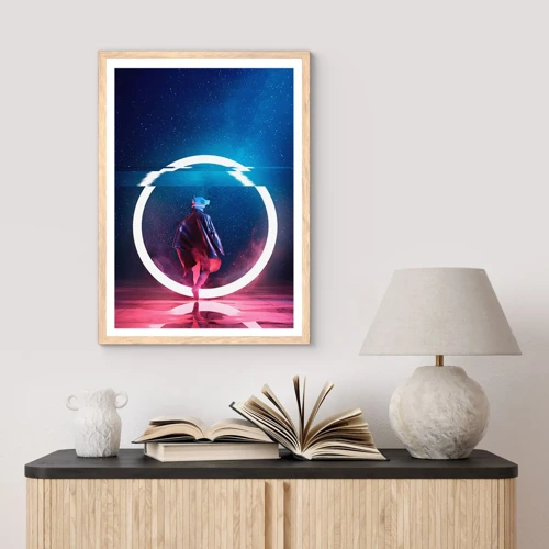 Poster in einem Rahmen aus heller Eiche - Zwischen den Welten - 40x50 cm