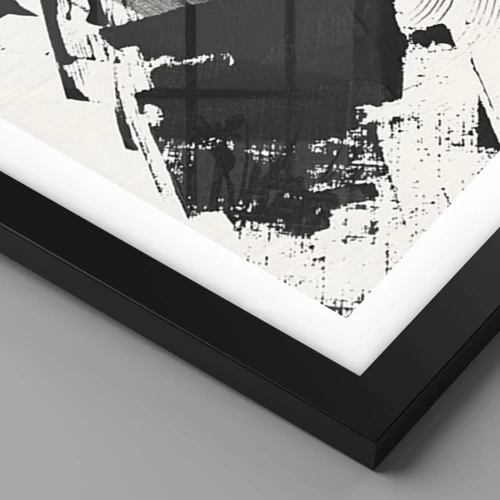 Poster in einem schwarzem Rahmen - Abstraktion – Ausdruck von Schwarz - 100x70 cm