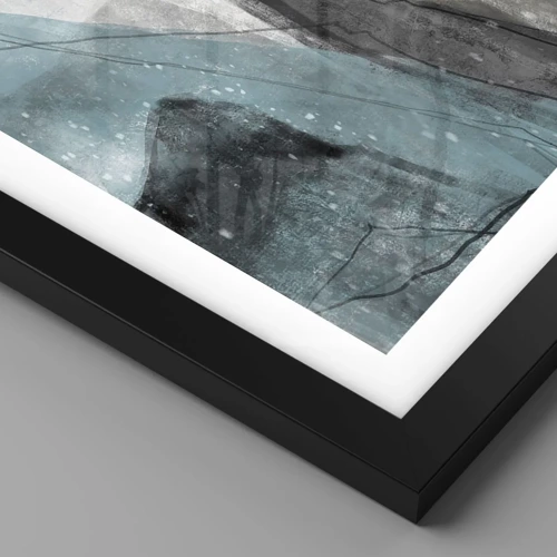 Poster in einem schwarzem Rahmen - Abstraktion: Felsen und Eis - 40x30 cm