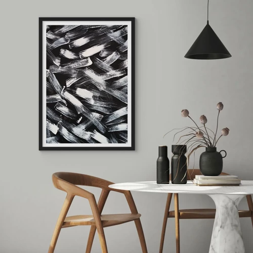 Poster in einem schwarzem Rahmen - Abstraktion im industriellen Geist - 50x70 cm