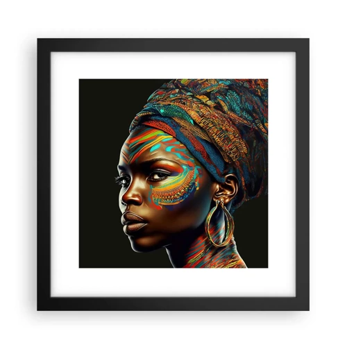 Poster in einem schwarzem Rahmen - Afrikanische Königin - 30x30 cm