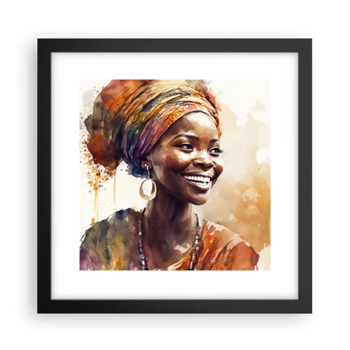 Poster in einem schwarzem Rahmen - Afrikanische Königin - 30x30 cm