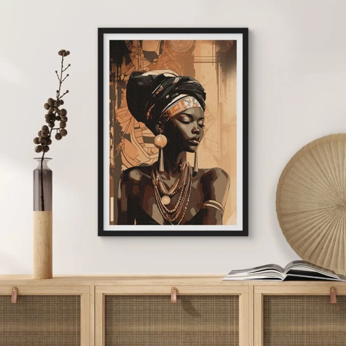 Poster in einem schwarzem Rahmen - Afrikanische Majestät - 50x70 cm