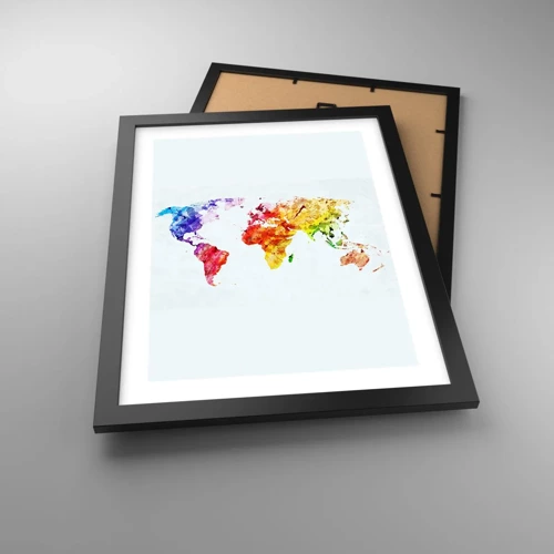 Poster in einem schwarzem Rahmen - Alle Farben der Welt - 30x40 cm
