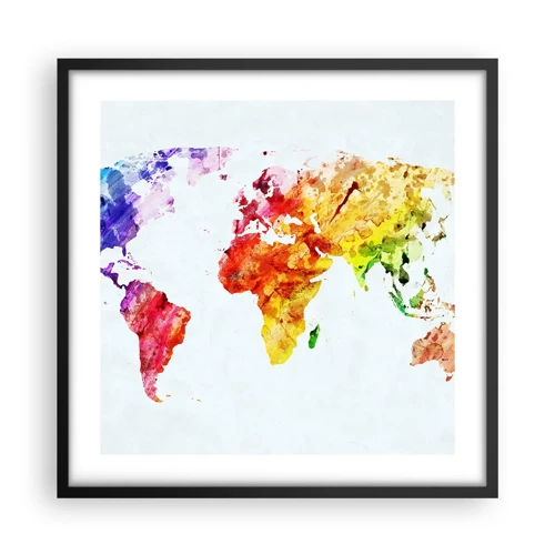 Poster in einem schwarzem Rahmen - Alle Farben der Welt - 50x50 cm