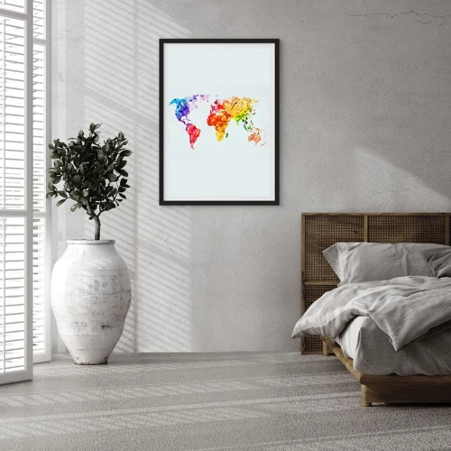 Poster in einem schwarzem Rahmen - Alle Farben der Welt - 61x91 cm