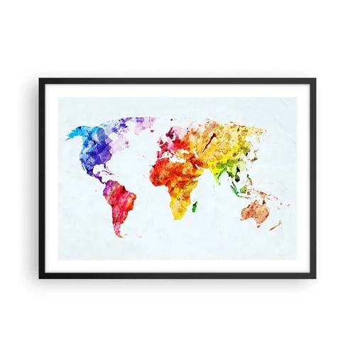 Poster in einem schwarzem Rahmen - Alle Farben der Welt - 70x50 cm