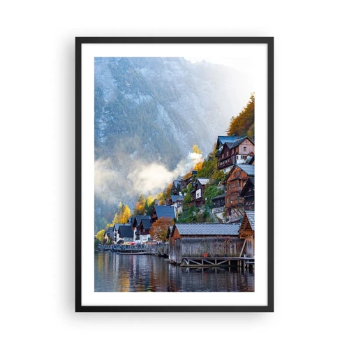 Poster in einem schwarzem Rahmen - Alpenatmosphäre - 50x70 cm